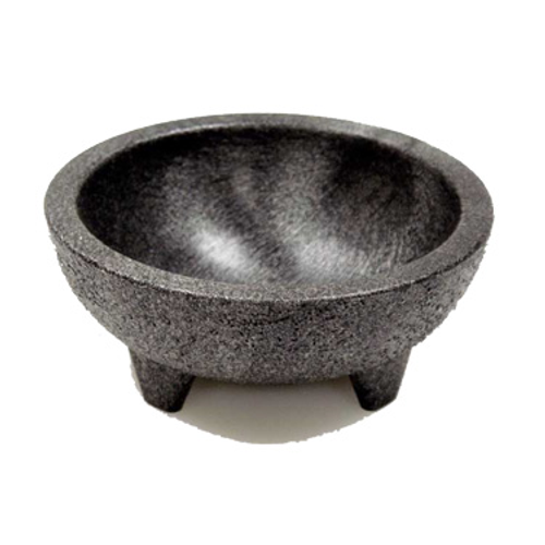 Winco PMSB-4 4 Oz. Polypropylene Black Molcajete Salsa Bowl (4 Pieces Per Pack)