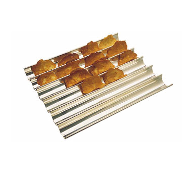 Matfer Bourgeat 310713 Tuiles Baking Sheet 13-3/4"L x 11-3/4"W x 1"H 6 Channels 1-2/3" Wide Stainless Steel