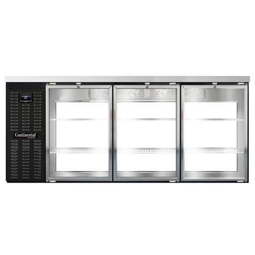 Continental Refrigerator BB79NGDPT 79"W Glass Door Refrigerated Back Bar Cooler