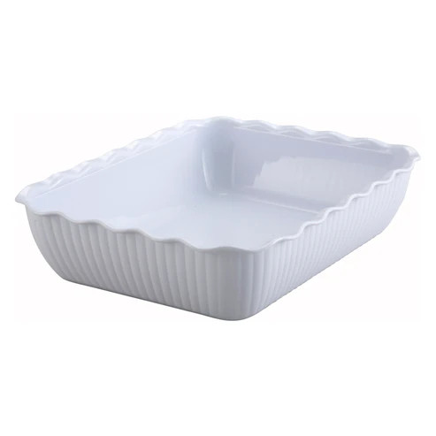 Winco CRK-13W 13"W White Rectangle Deli Crock