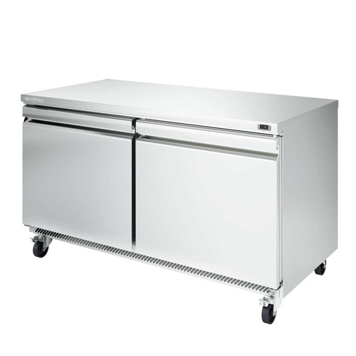 Infrico USA IUC-UC60F 60.38"W Two-Section Solid Door Undercounter Freezer