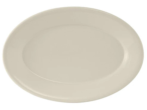 Tuxton TRE-942 Ceramic American White/Eggshell Oval / Oblong Platter (6 Each Per Case)