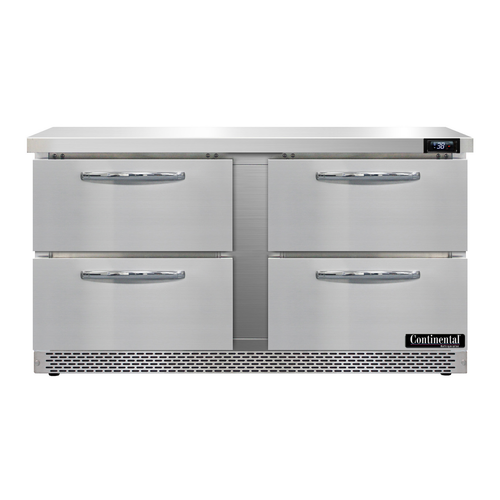 Continental Refrigerator SW60N-FB-D 60"W Two-Section Work Top Refrigerator