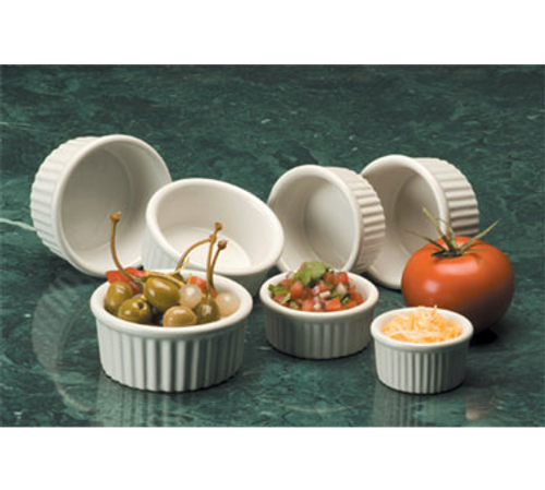 American Metalcraft CRMK2 2.88" 2 Oz. Ceramic White Ceramekins Ramekin