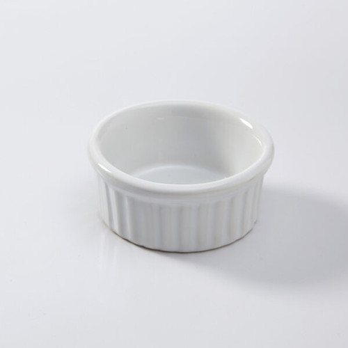 American Metalcraft CRMK2 2.88" 2 Oz. Ceramic White Ceramekins Ramekin