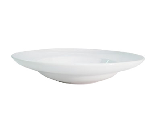 CAC China RCN-133 10.5" Dia. 18 Oz. Super White Porcelain Round RCN Specialty Mediterranean Pasta Bowl (1 Dozen)