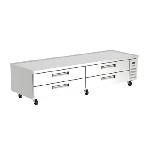 Asber ACBR-96 96.63" W Four Drawer Chef Base Refrigerated Equipment Stand