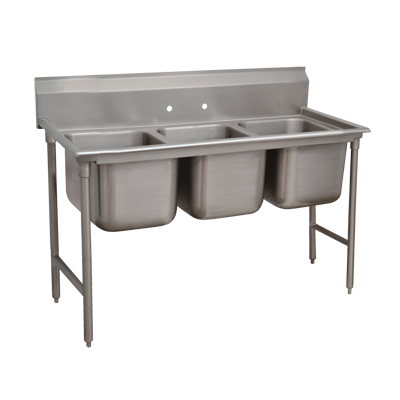 Advance Tabco T9-3-54-X 62" W 18 Gauge Galvanized Base Special Value Regaline Sink