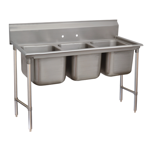 Advance Tabco T9-3-54-X 62" W 18 Gauge Galvanized Base Special Value Regaline Sink
