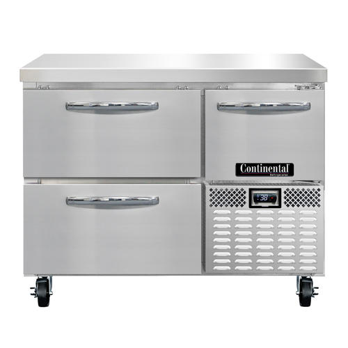 Continental Refrigerator RA43N-D 43"W Two Drawer and One Door Stainless Steel Refrigerated base Worktop Unit