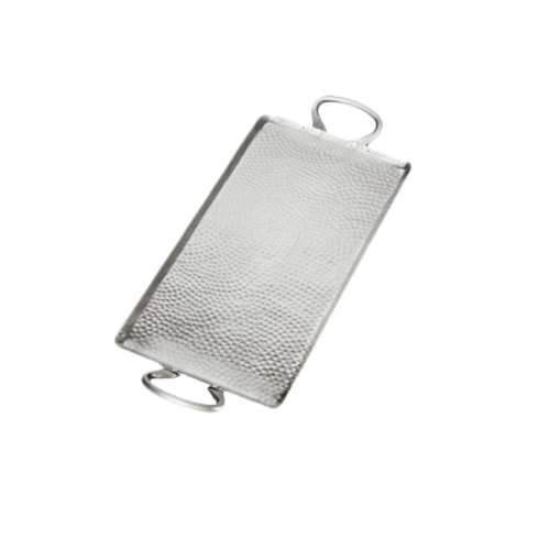 American Metalcraft G21 21.75" W x 9" D x 1 0.5" H Small Rectangular Hammered Stainless Steel Griddle
