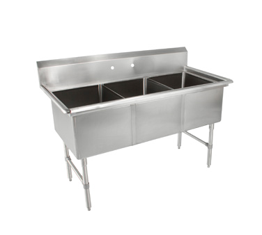 John Boos 3B184 3 Compartment B Series Sink 59"W x 23-1/2"D x 44"H