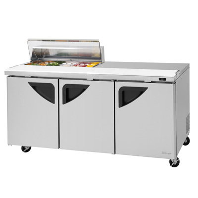 Turbo Air TST-72SD-10S-N-CL 72.63" W Three-Section Three Door Super Deluxe Sandwich/Salad Unit