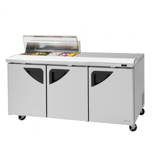 Turbo Air TST-72SD-10S-N-CL 72.63" W Three-Section Three Door Super Deluxe Sandwich/Salad Unit