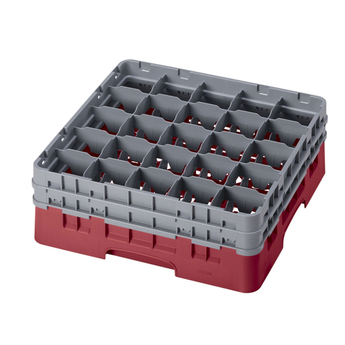 Cambro 25S534416 Camrack Glass Rack With (2) Soft Gray Extenders - 4 Cases