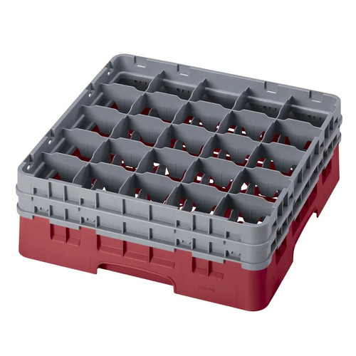 Cambro 25S534416 Camrack Glass Rack With (2) Soft Gray Extenders - 4 Cases