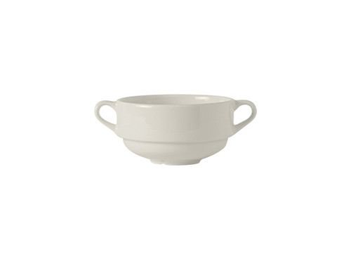 Tuxton AMU-044 4-1/8" 10-1/2 Oz. Ceramic Pearl White Round Soup Cup (2 Dozen Per Case)