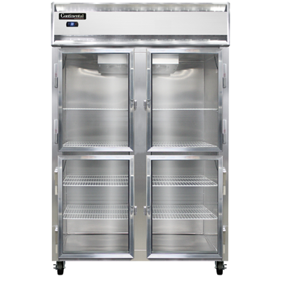 Continental Refrigerator 2RSNSSGDHD 52" W Two-Section Glass Door Reach-In Refrigerator