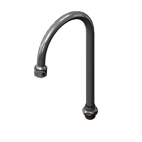 T&S Brass 020036-40 Equip Nozzle 5-3/4" swivel gooseneck 2.2 GPM vandal-resistant aerator chrome plated brass