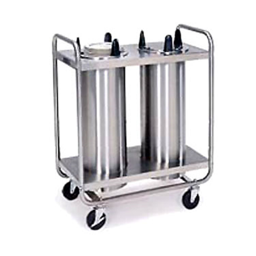Lakeside 7200 Easy-Glide 5" Dia. Round Stainless Steel 2-Tube Open Mobile Dish Dispenser