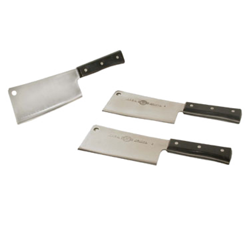 Town 47330 7" x 3.5 Black Bone Cleaver with Stainless Steel Handle