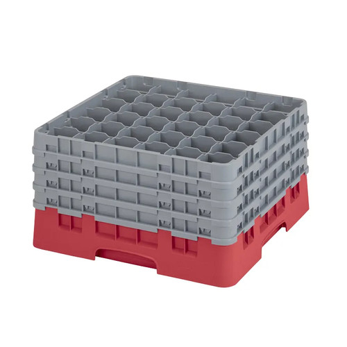 Cambro 36S900163 Camrack Glass Rack With (4) Soft Gray Extenders - 2 Cases