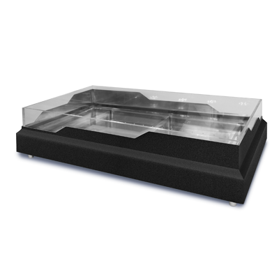 Eastern Tabletop RB3620MB Rectangular Black Stainless Steel Seafood/Raw Bar 36 1/2"L x 20 3/4"W x 5"H