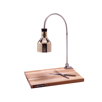Cres Cor IFW61GL10PN 24" W Nickel Hood and Wood Base Portable Infra Red Warmer Countertop Carving Station - 120 Volts