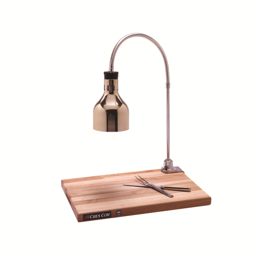 Cres Cor IFW61GL10PN 24" W Nickel Hood and Wood Base Portable Infra Red Warmer Countertop Carving Station - 120 Volts