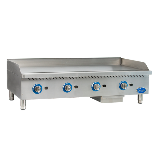 Globe GG48G-NG 48" Wide Stainless Steel Smooth Plate Natural Gas Countertop Griddle - 120,000 BTU