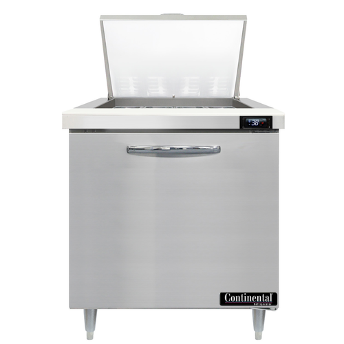 Continental Refrigerator D32N12M 32" W One-Section One Door Designer Line Mighty Top Sandwich Unit