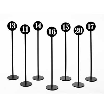 American Metalcraft NSB10 2" Dia Black Stainless Steel Set of 10 Number Stand