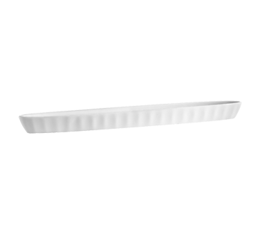 CAC China OLV-1 16" L Super White Porcelain Oval Accessories Olive Boat (2 Dozen Per Case)
