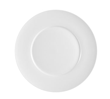 CAC China FDP-20 11" Dia. Bone White Porcelain Round Paris-French Design Plate (1 Dozen)