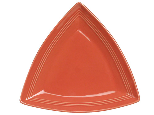 Tuxton CNZ-1248 Ceramic Cinnebar Triangular Plate (6 Each Per Case)