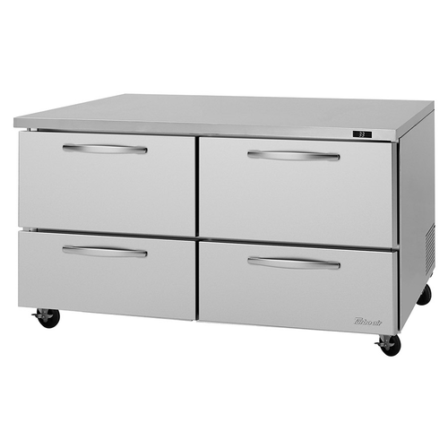 Turbo Air PUR-60-D4-N 60.25"W Two-Section Reach-In PRO Series Undercounter Refrigerator