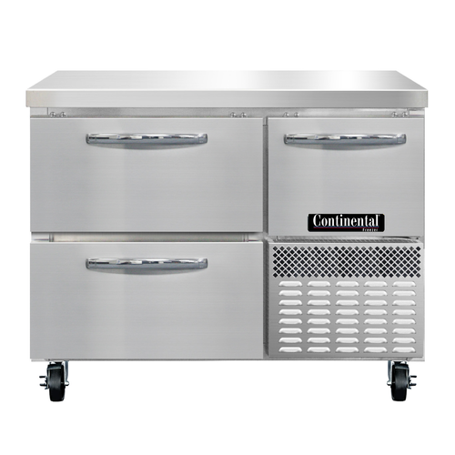 Continental Refrigerator FA43N-D 43"W Two Drawer and One Door Stainless Steel Freezer Base Worktop Unit