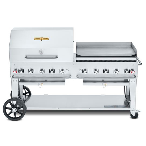 Crown Verity CV-MCB-72-SI50/100-RGP 70" Outdoor Charbroiler - 159,000 BTU
