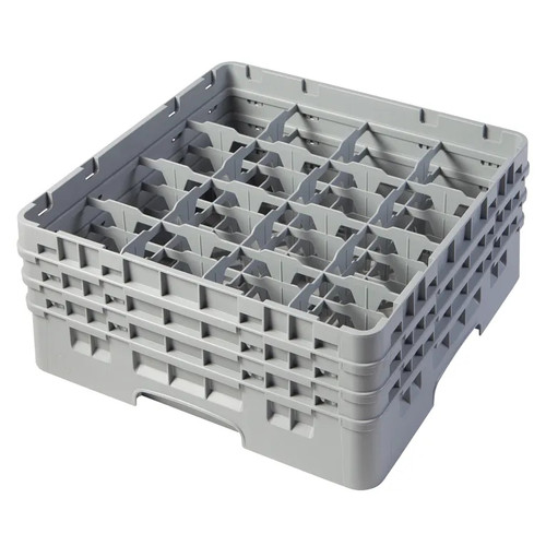 Cambro 16S638151 Camrack Glass Rack With (3) Soft Gray Extenders - 3 Cases