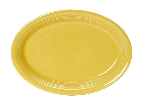 Tuxton CSH-1352 Ceramic Saffron Oval / Oblong Platter (6 Each Per Case)
