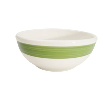 CAC China R-18-G 5.88" Dia. 15 Oz. Green Ceramic Round Rainbow Nappie (3 Dozen Per Case)