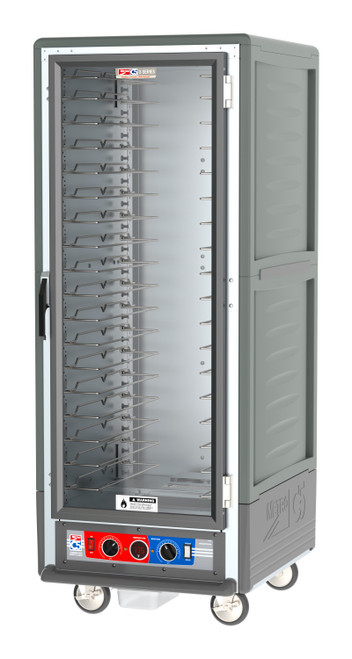 Metro C539-CFC-U-GY C5 3 Series Gray Full-Size Insulated Heated Holding & Proofing Cabinet with Clear Door and Universal Wire Slides - 120V