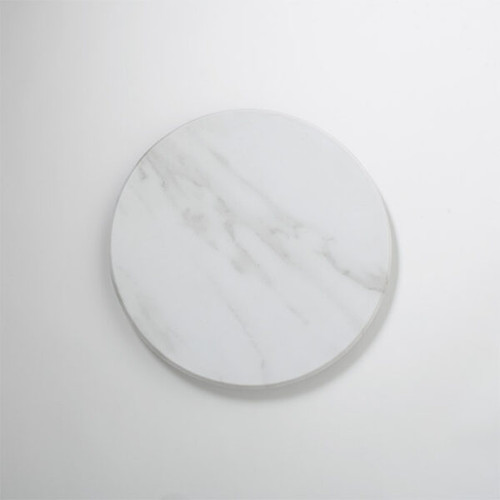 American Metalcraft MW14 14" Melamine White Marble Pattern Round Serving Board