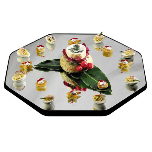 Lakeside 281
 28"
 Glass
 Black
 Octagonal
 Mirror Tray