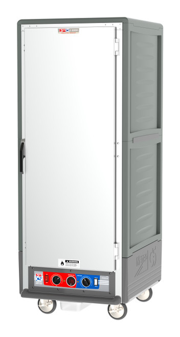 Metro C539-CFS-4-GY C5 3 Series Gray Full-Size Insulated Heated Holding & Proofing Cabinet with Solid Door and Fixed Wire Slides - 120V