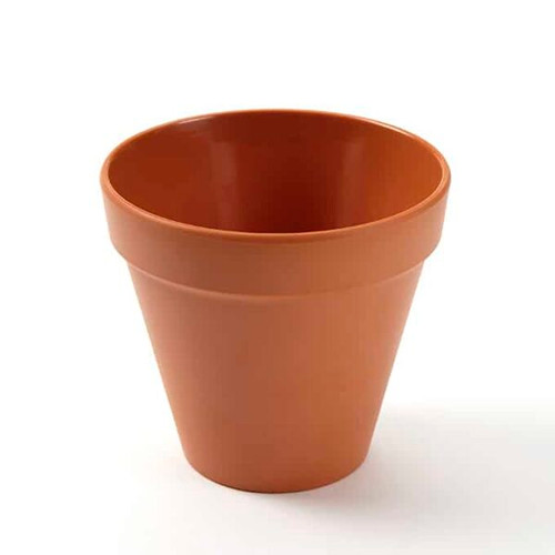 American Metalcraft MELPOT14 4.38" 14 Oz. Plastic Orange Round Terra Cotta Pot