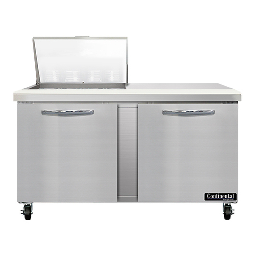 Continental Refrigerator SW60N12M 60" W Two-Section Two Door Mighty Top Sandwich Unit