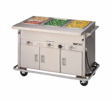 Piper Products DME-4-PTS-H Stainless Steel 4 Pan Pipermatic Serving Counter Enclosed Heated Base