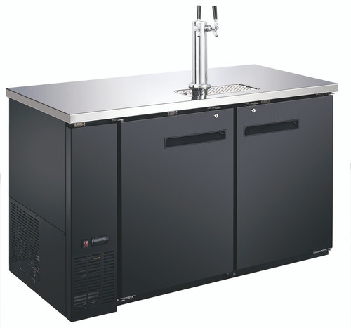 Admiral Craft USBD-5928/2 59" W Black U-STAR Draft Beer Cooler or Dispenser - 115 Volts