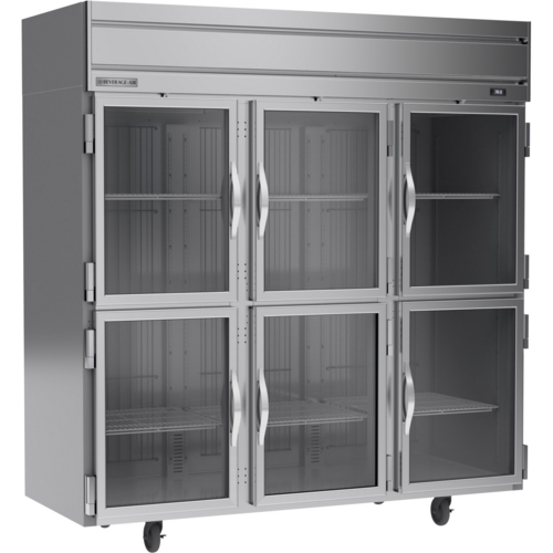 Beverage Air HR3HC-1HG 78" W Three-Section Glass Door Reach-In Refrigerator Reach-In Horizon Series Refrigerator